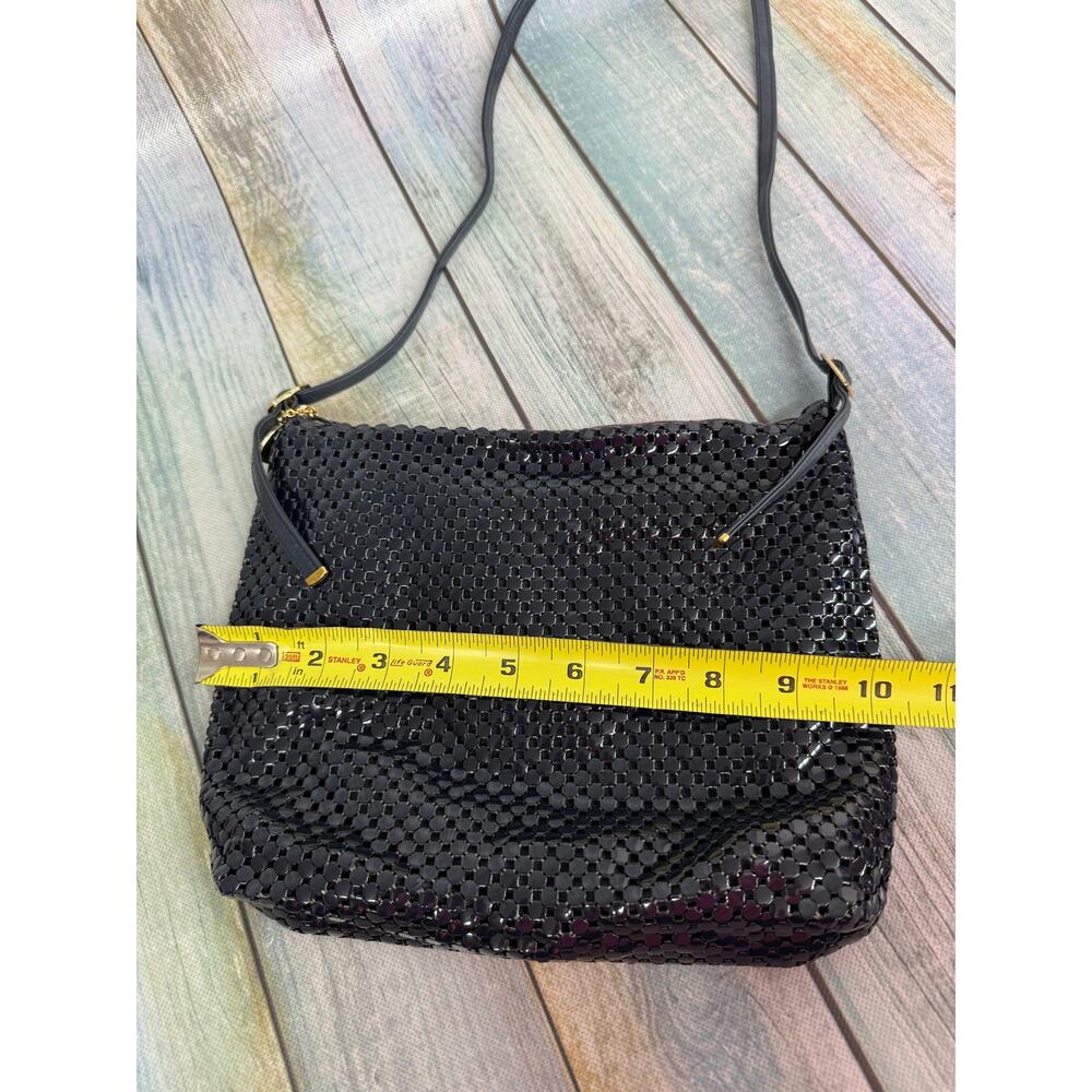 Whiting And Davis Vintage Navy Metal Mesh Shoulder Bag Purse Chainmail Gold - Picture 4 of 8